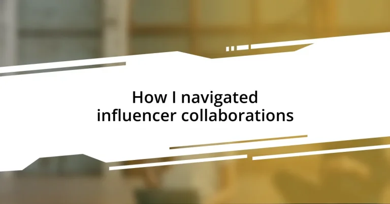 How I navigated influencer collaborations