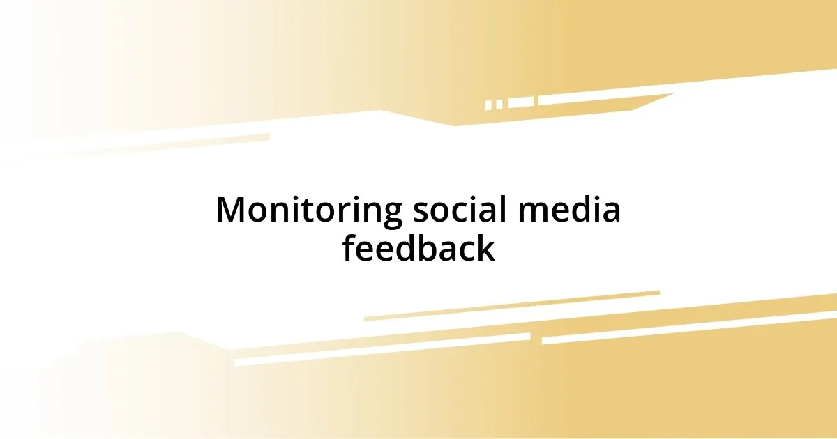 Monitoring social media feedback